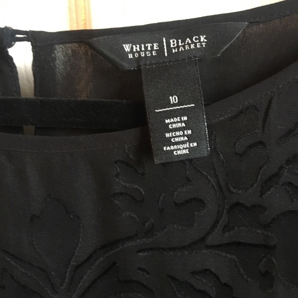 WHBM size 10 black sheer pattern top with shell - Picture 2 of 5